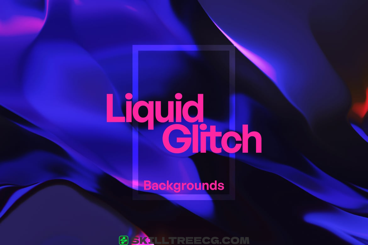 Blue Magenta Liquid Glitch Dark Background（584074）-技能树